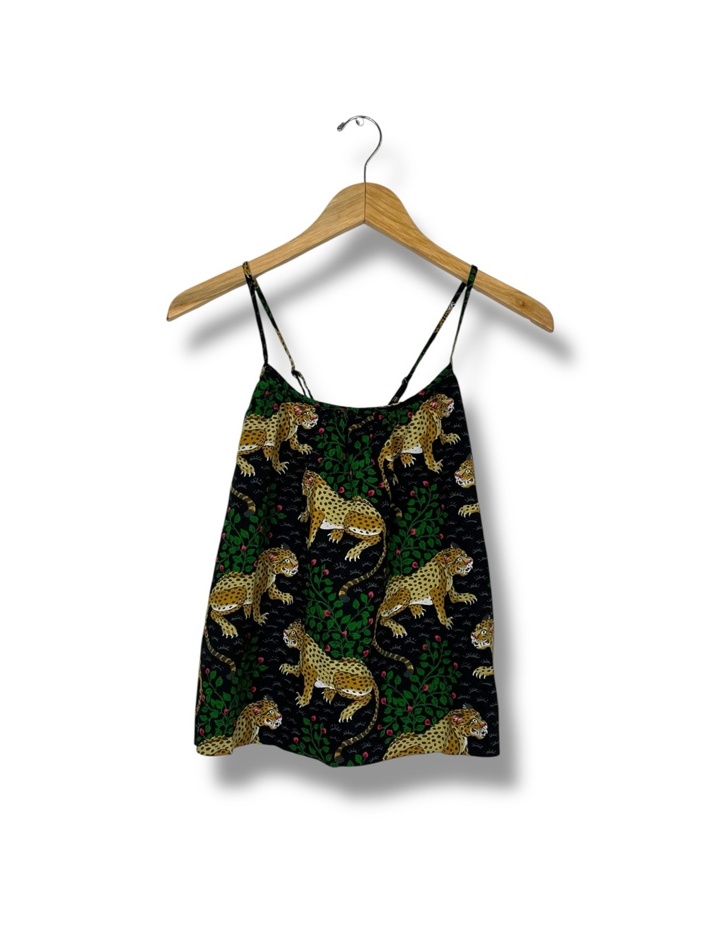 Print Fresh Pajama Top Bagheera Cami Organic Cotton Anthropologie Leopard Small - Picture 4 of 11